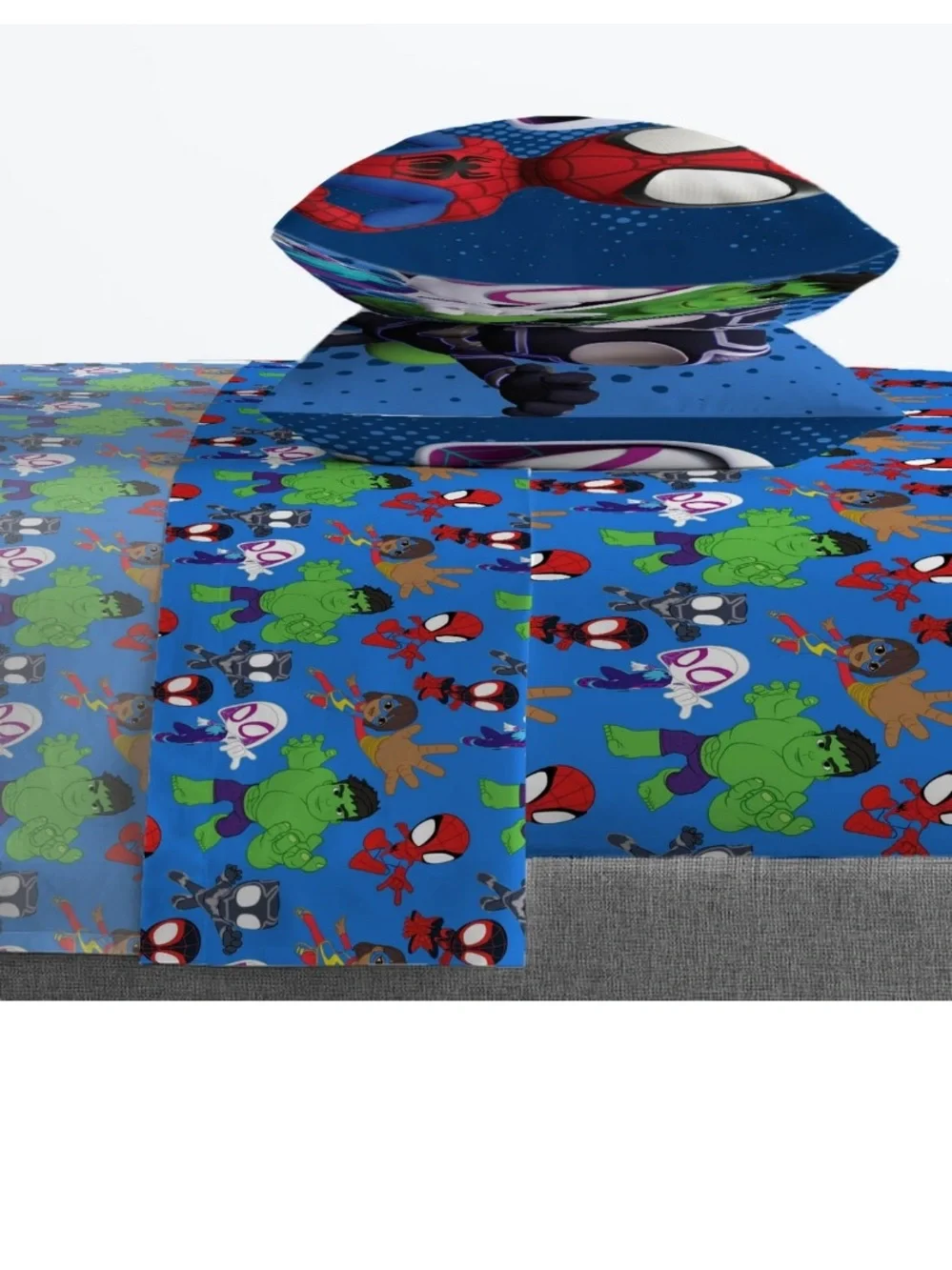 Spider-Man Spidey and His Amazing Friends 4-Piece Blue Marvel Bedding Sets, Full